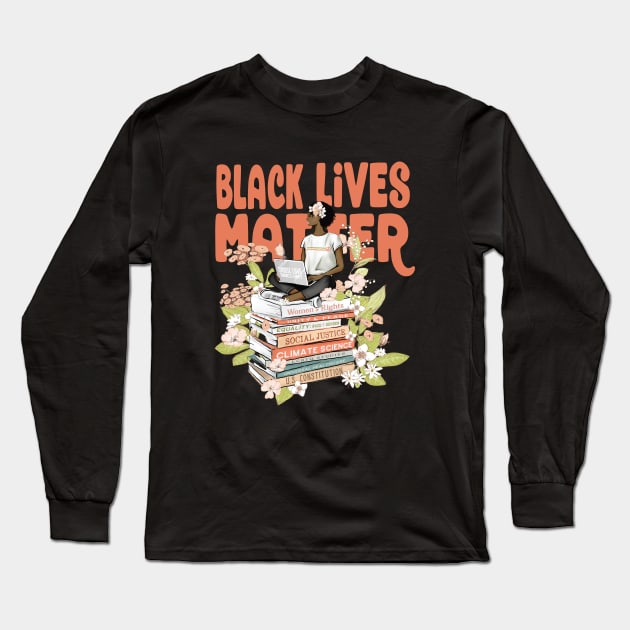 Black Lives Matter - Woman Power Long Sleeve T-Shirt by Jitterfly